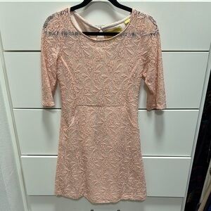 Elegant Pink Lace Dress